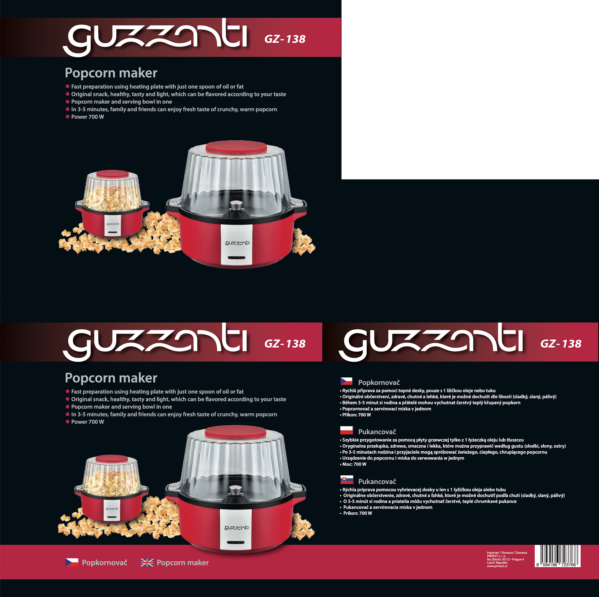 Popcornovač Guzzanti GZ 138