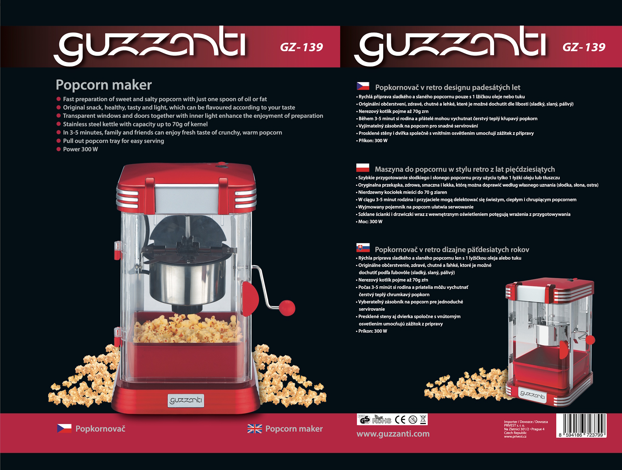 Popcornovač Guzzanti GZ 139