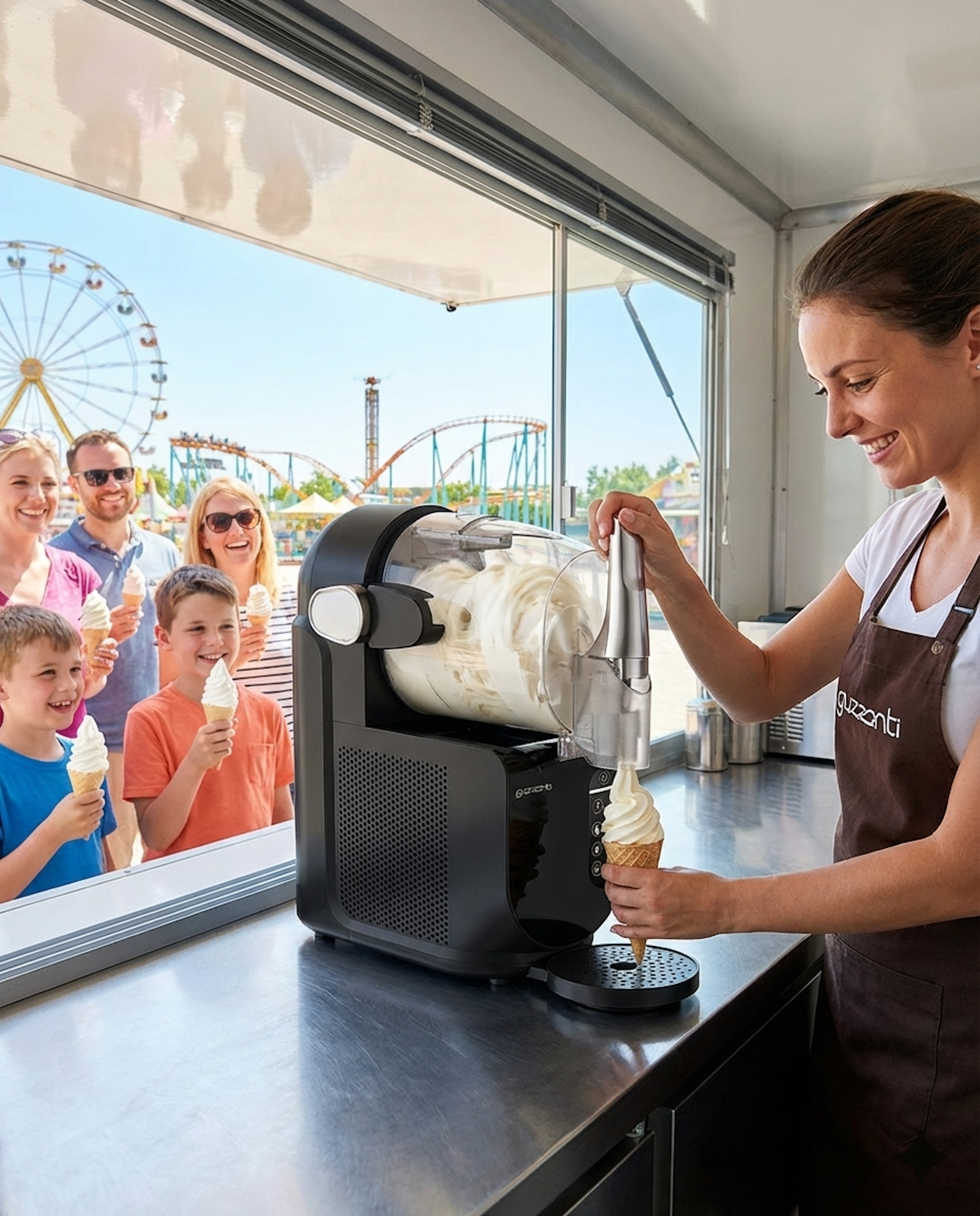 Výrobník točené zmrzliny a ledové tříště Guzzanti GZ 162