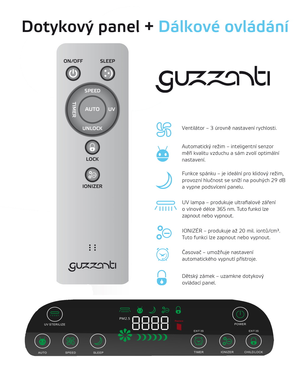 Čistička vzduchu Guzzanti GZ 995 s ionizací